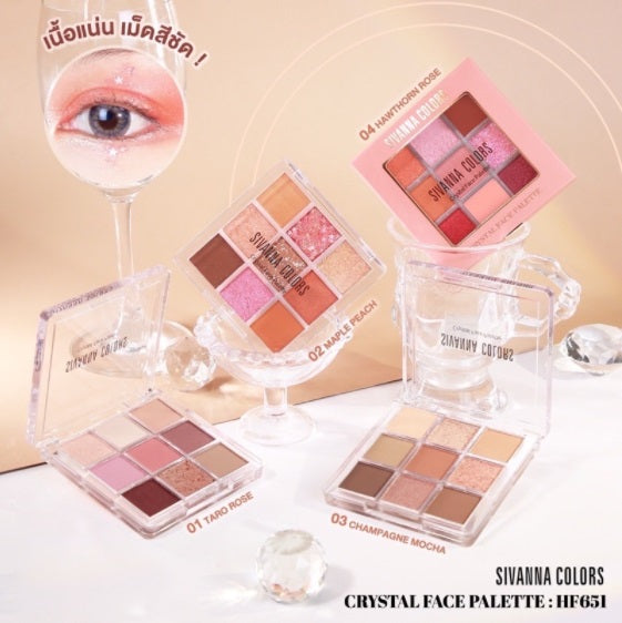 Sivanna Crystal Face Palette Eyeshadow #HF651 : ซิวานน่า คริสตัล เฟส พาเลทท์ อายแชโดว์