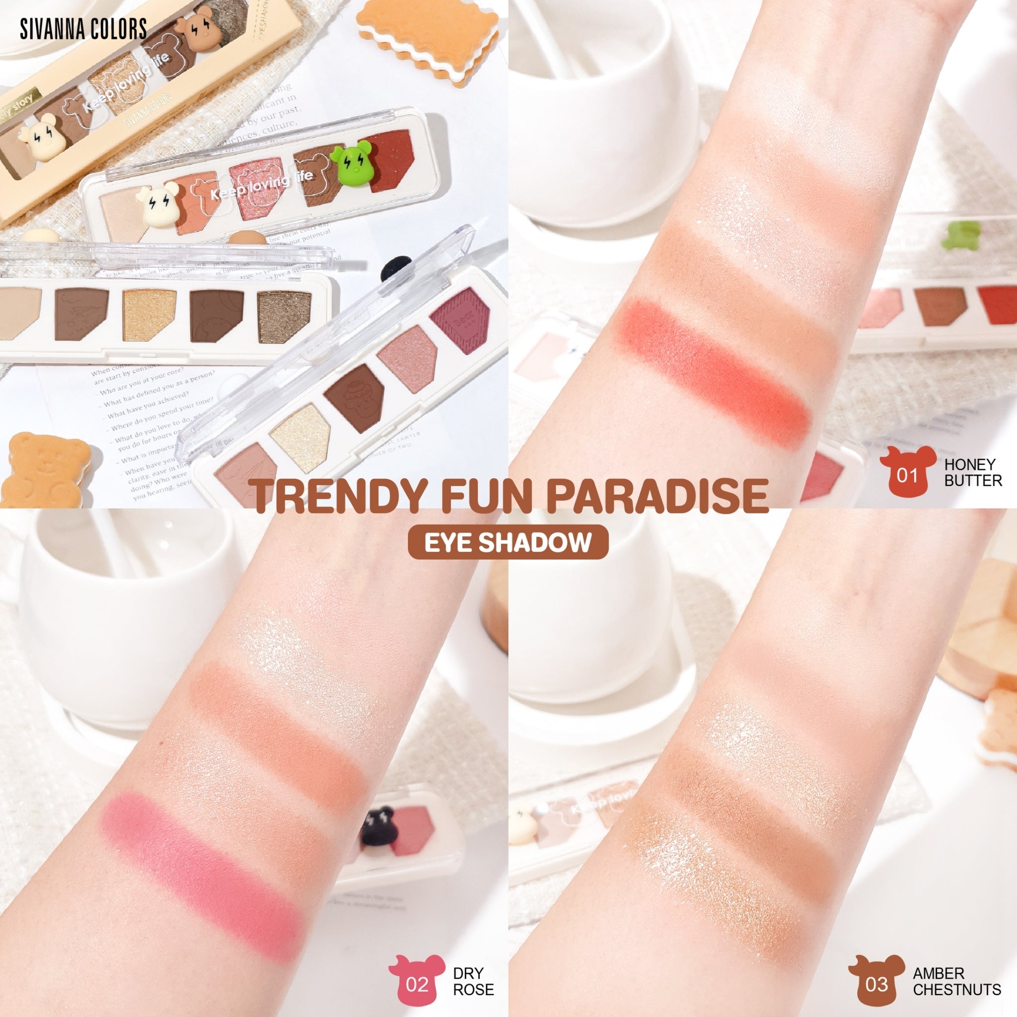 Sivanna Colors Trendy Fun Paradise Eye Eyeshadow #HF960 : ซิวานน่า เทรนดี้ฟัน พาราไดซ์ อาย อายแชโดว์ x 1 ชิ้น