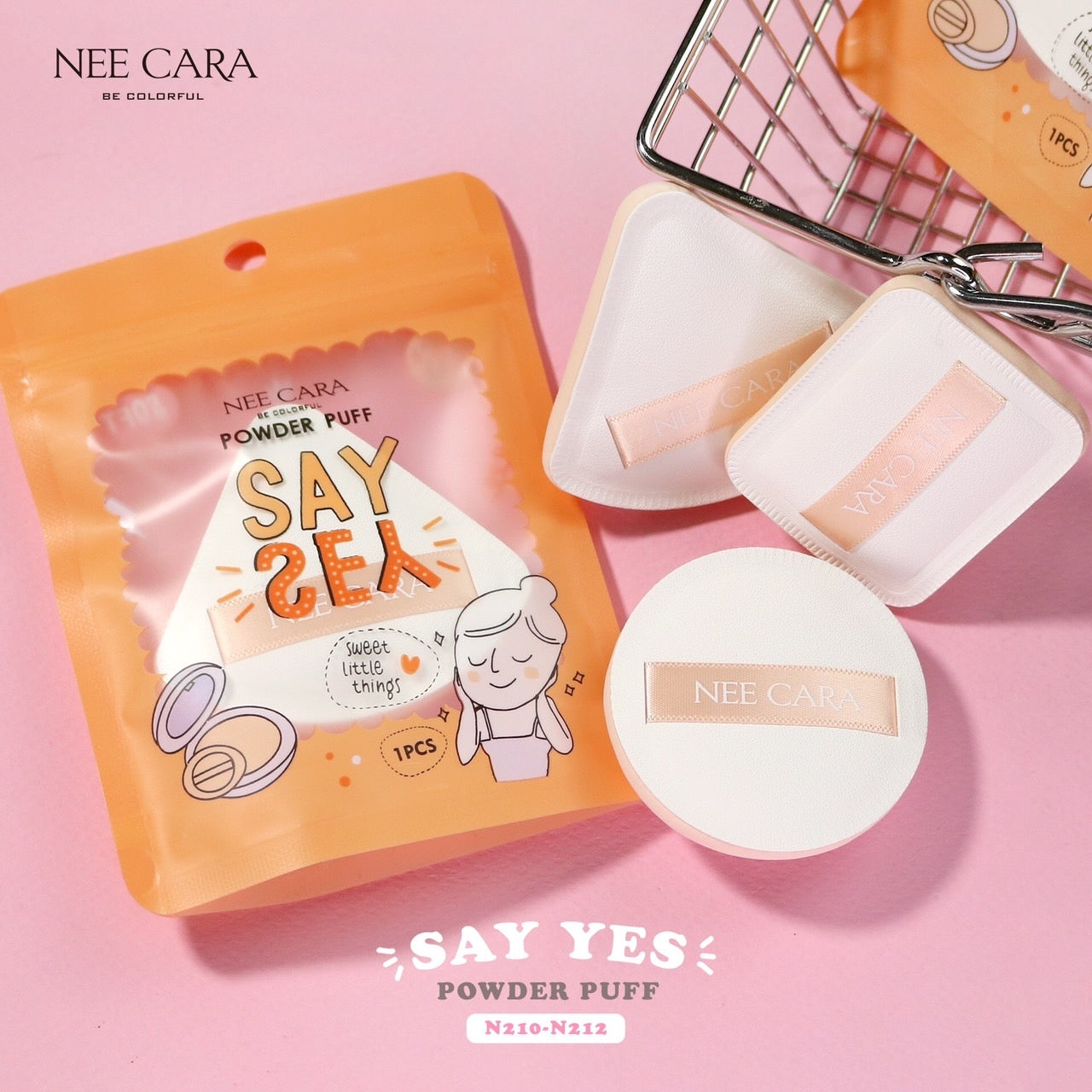 Nee Cara Say Yes Air Touch Powder Puff #N21x : neecara นีคาร่า พัฟ ฟองน้ำแต่งหน้า x 1 ชิ้น