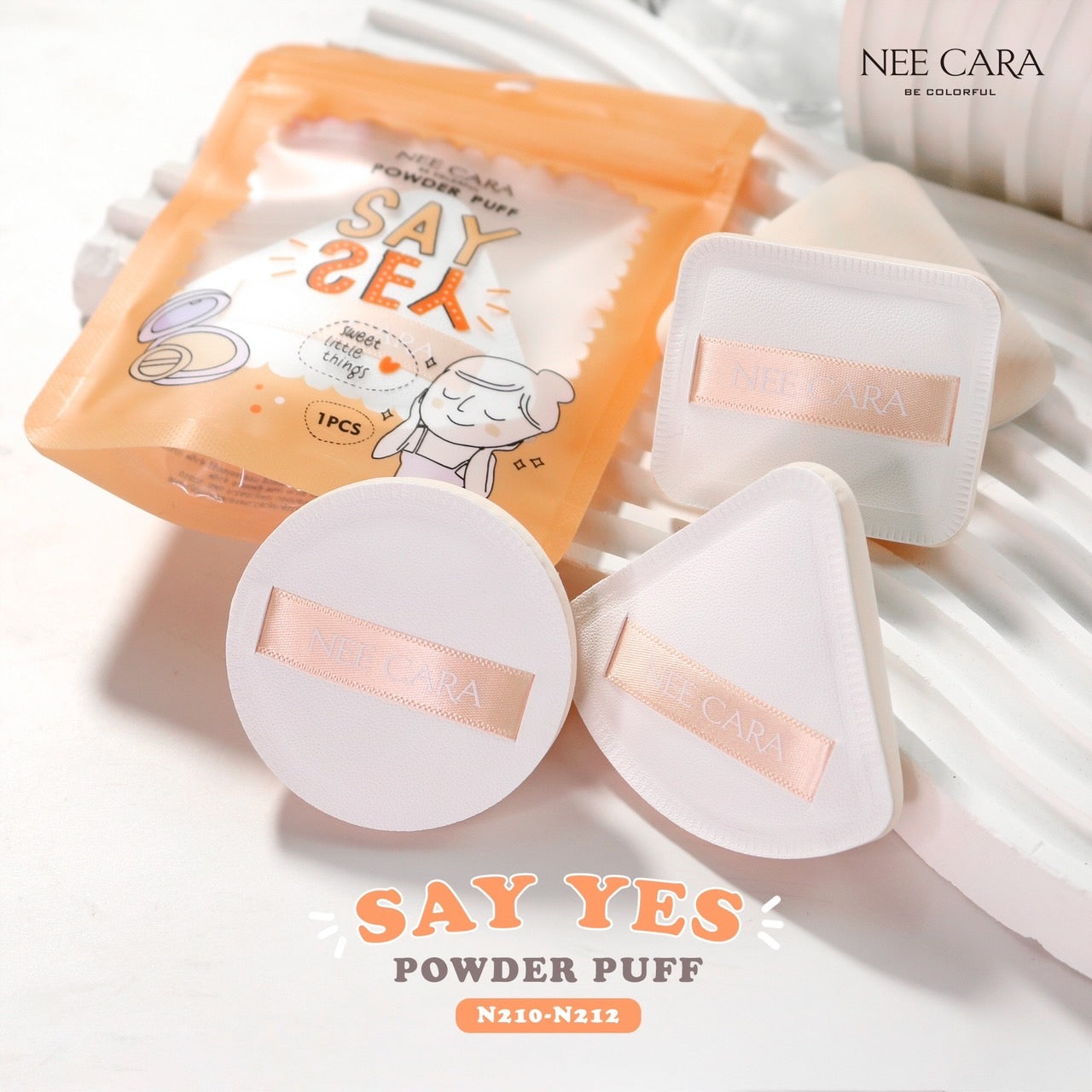 Nee Cara Say Yes Air Touch Powder Puff #N21x : neecara นีคาร่า พัฟ ฟองน้ำแต่งหน้า x 1 ชิ้น