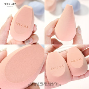 Nee Cara 2 Dual Purpose Colorful Sponge #N222 : neecara นีคาร่า ฟองน้ำ รองพื้น แต่งหน้า ฟองน้ำทรงไข่ ตัดมุม x 1 ชิ้น