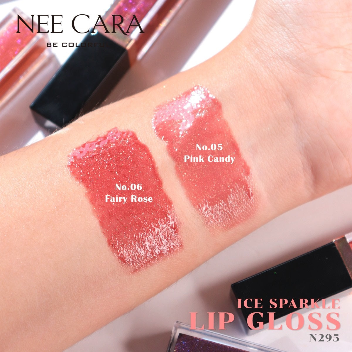 Nee Cara Colorful Ice Sparkles Star #N295 : neecara นีคาร่า ลิปกลอส