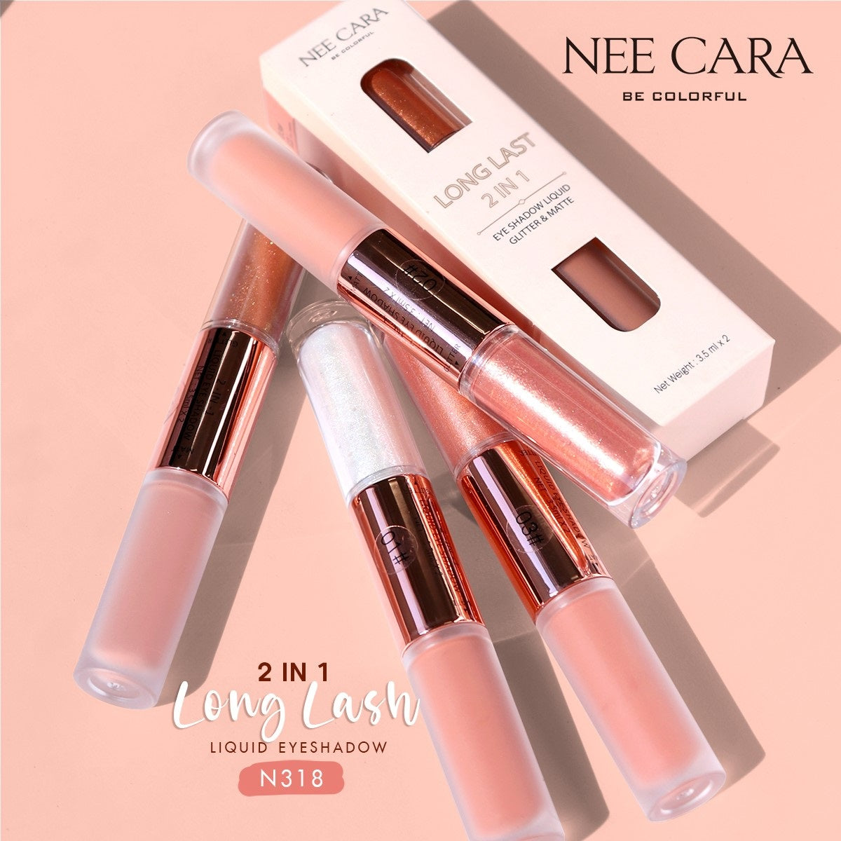 Nee Cara Long Last 2in1 Eyeshadow Liquid #N318 : neecara นี คาร่า อายแชโดว์