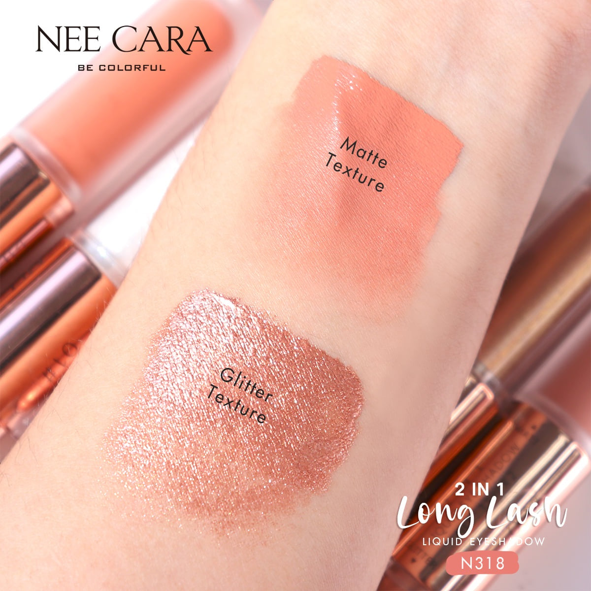 Nee Cara Long Last 2in1 Eyeshadow Liquid #N318 : neecara นี คาร่า อายแชโดว์