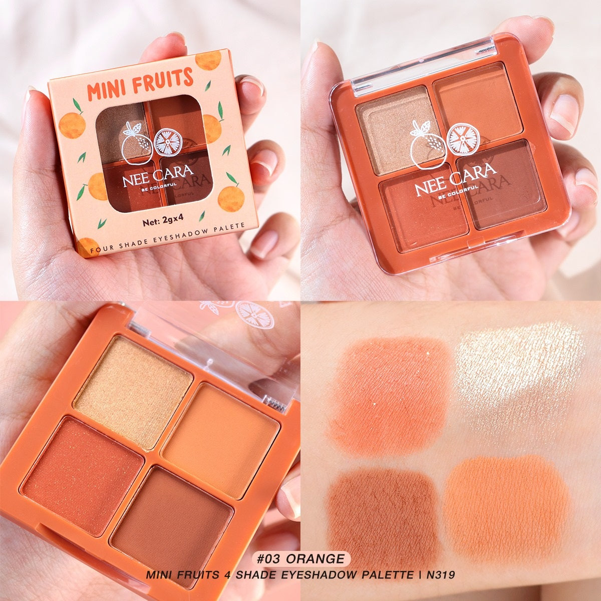 Nee Cara Mini Fruits Eyeshadow Palette #N319 : neecara นีคาร่า มินิ อายแชโดว์ พาเลท