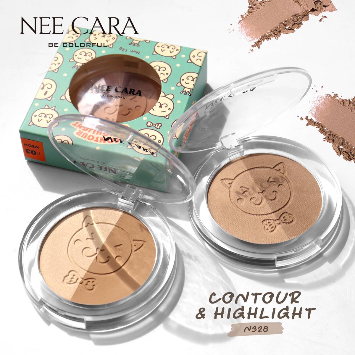 Nee Cara Contour & Highlight #N328 : neecara นีคาร่า คอนทัวร์ แอนด์ ไฮไลท์