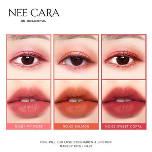 Nee Cara Eyeshadow & Lipstick Make Up Kits #N402 : neecara นีคาร่า อายแชโดว์ ลิป