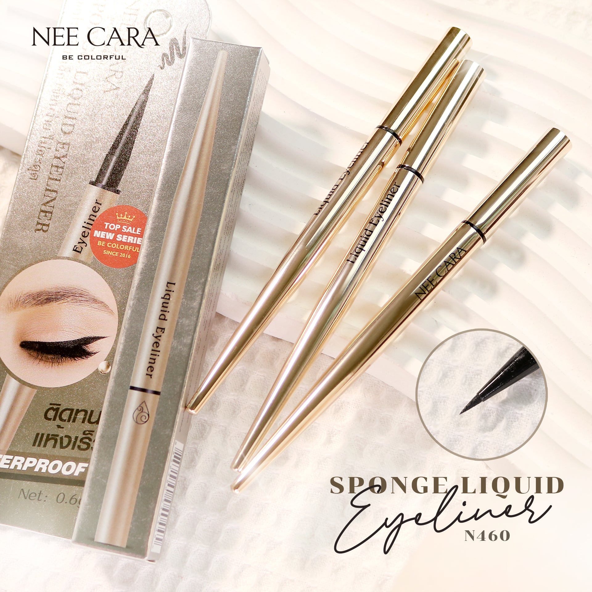 Nee Cara Sponge Liquid Eyeliner #N460 : neecara นีคาร่า สปอนจ์ ลิควิด อายไลเนอร์ x 1 ชิ้น