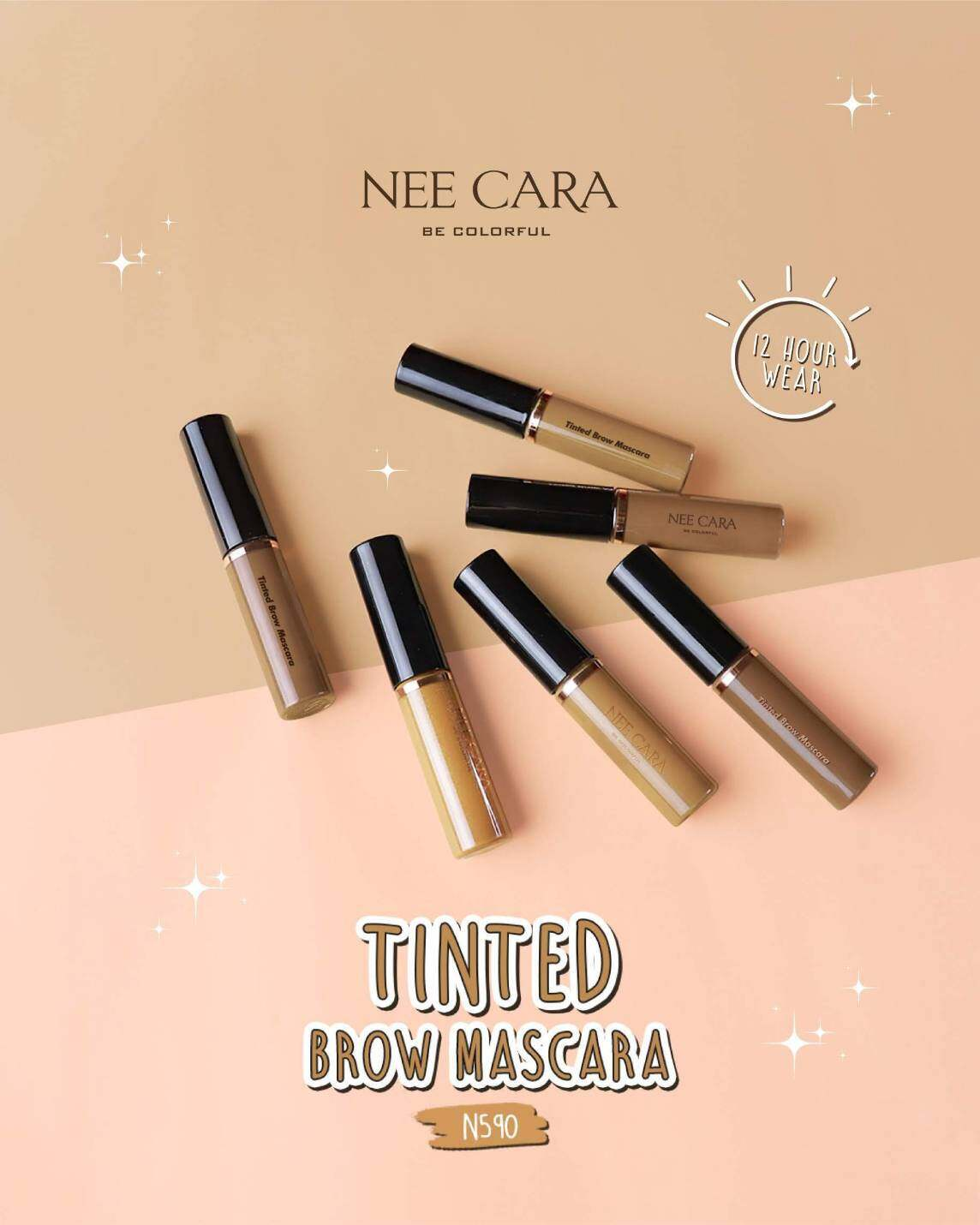 Nee Cara Tinted Brow Mascara #N590 : neecara นีคาร่า ทินท์ บราวน์ มาสคาร่าปัดคิ้ว