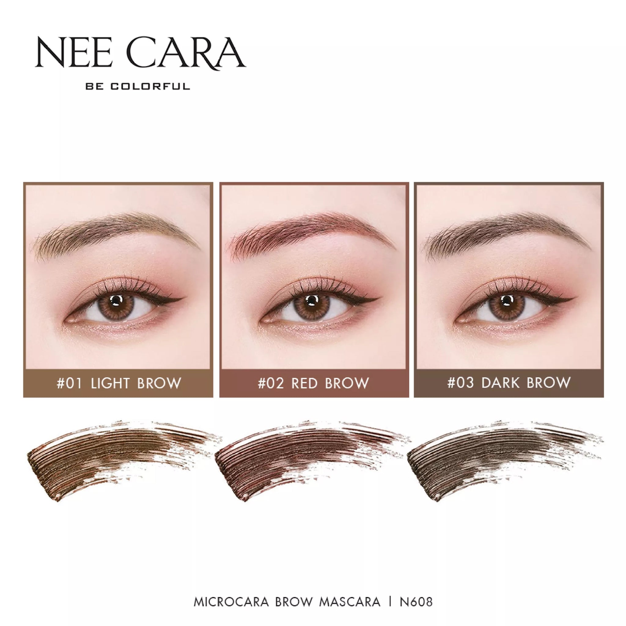 Nee Cara Microcara Brow Mascara #N608 : neecara นีคาร่า มาสคาร่าคิ้ว