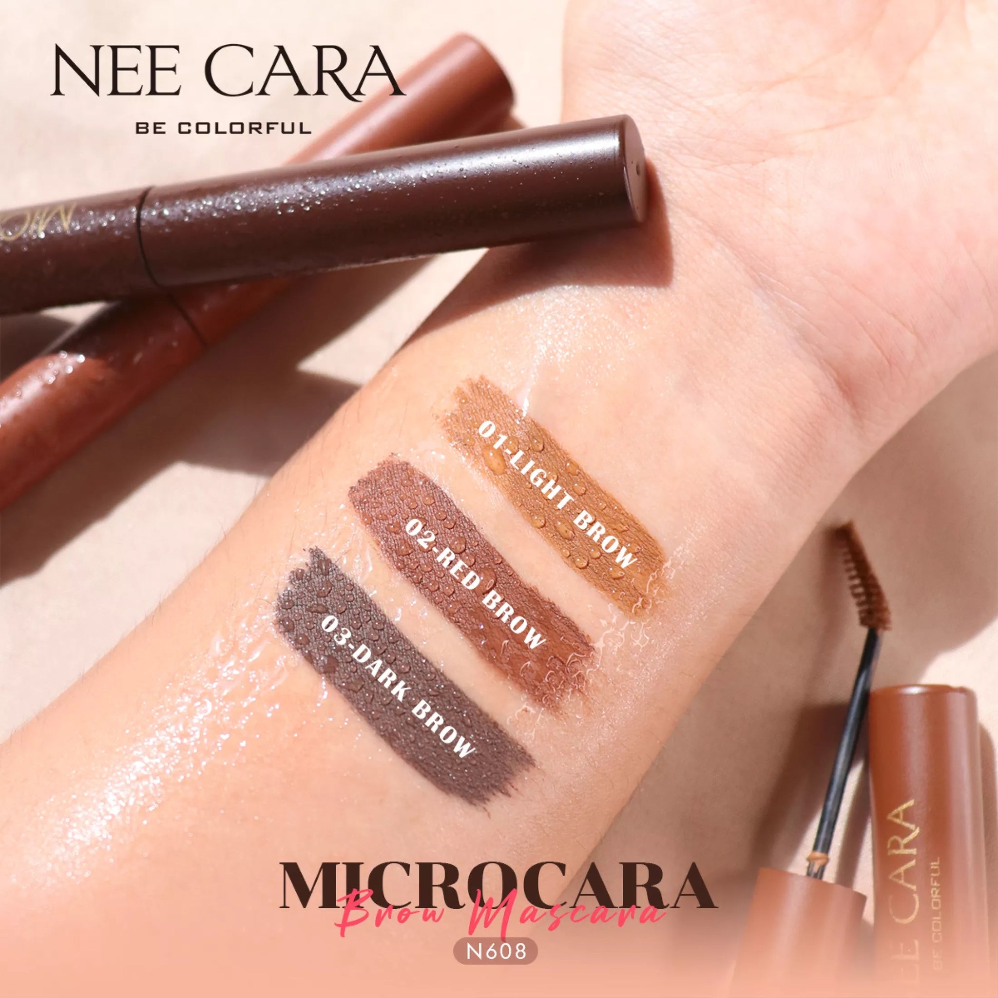 Nee Cara Microcara Brow Mascara #N608 : neecara นีคาร่า มาสคาร่าคิ้ว