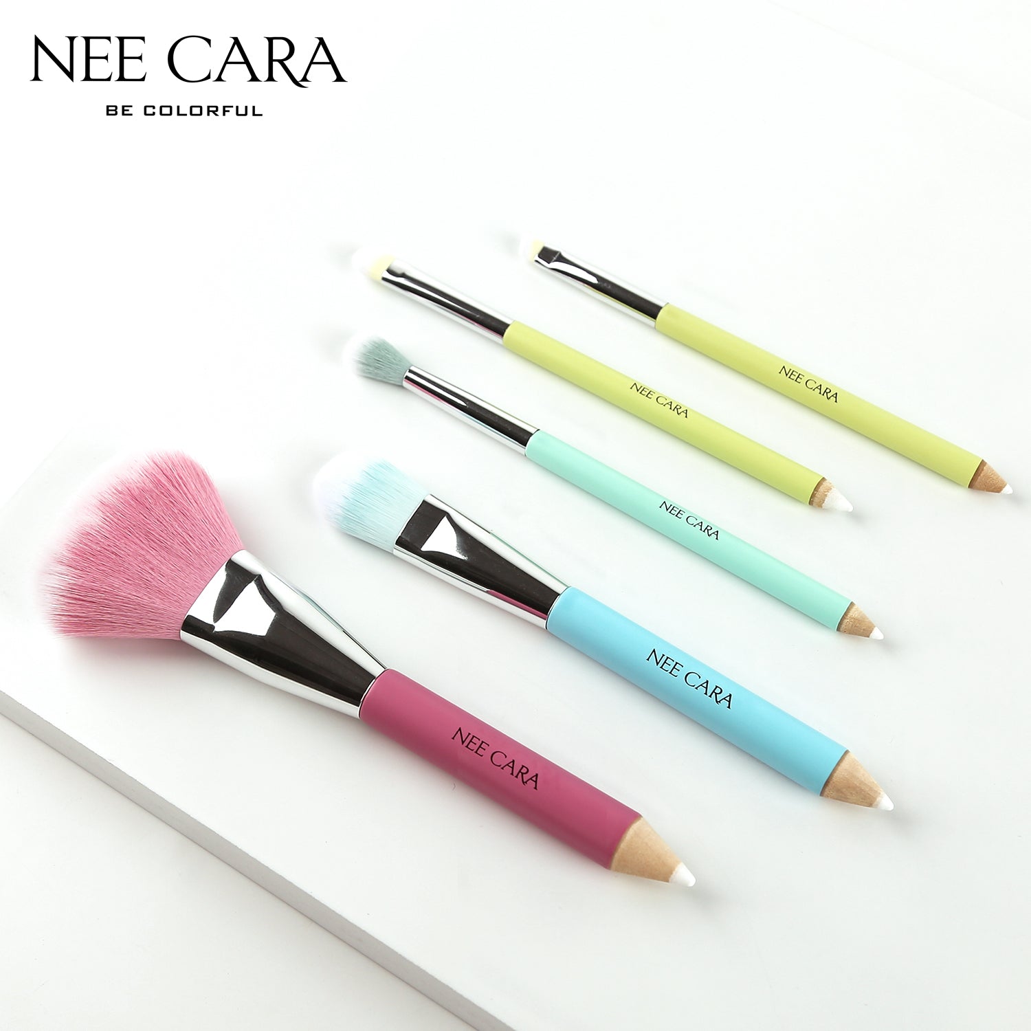 Nee Cara 5 pcs Brush Set #N915: neecara นีคาร่า ชุด เซต แปรงแต่งหน้า