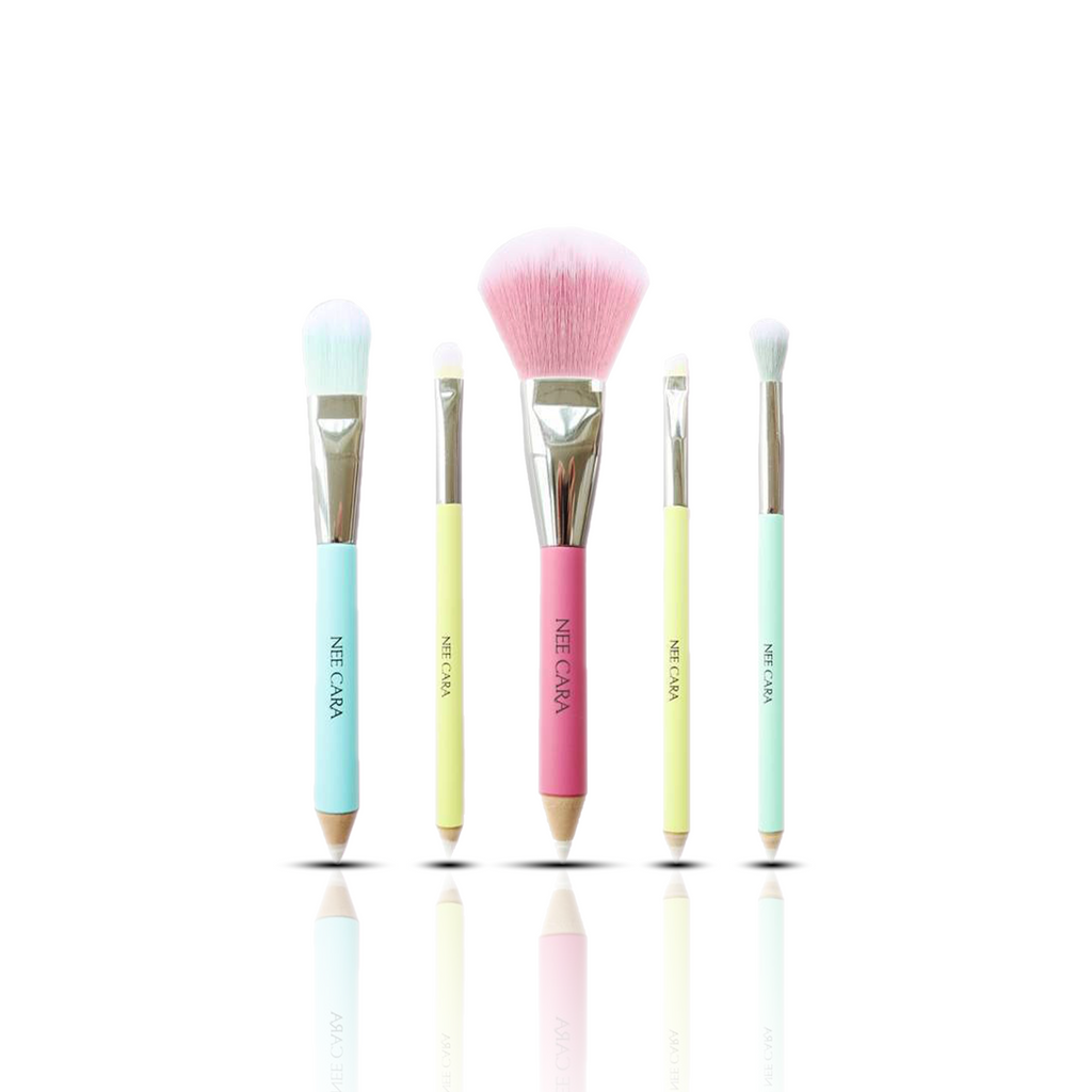 Nee Cara 5 pcs Brush Set #N915: neecara นีคาร่า ชุด เซต แปรงแต่งหน้า