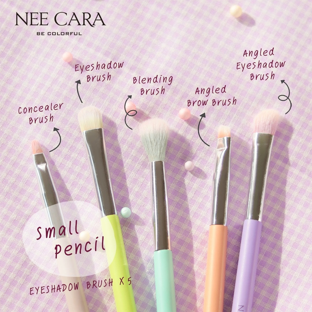 Nee Cara 5 pcs. Brush Set #N916: neecara นีคาร่า ชุด เซต แปรงแต่งหน้า