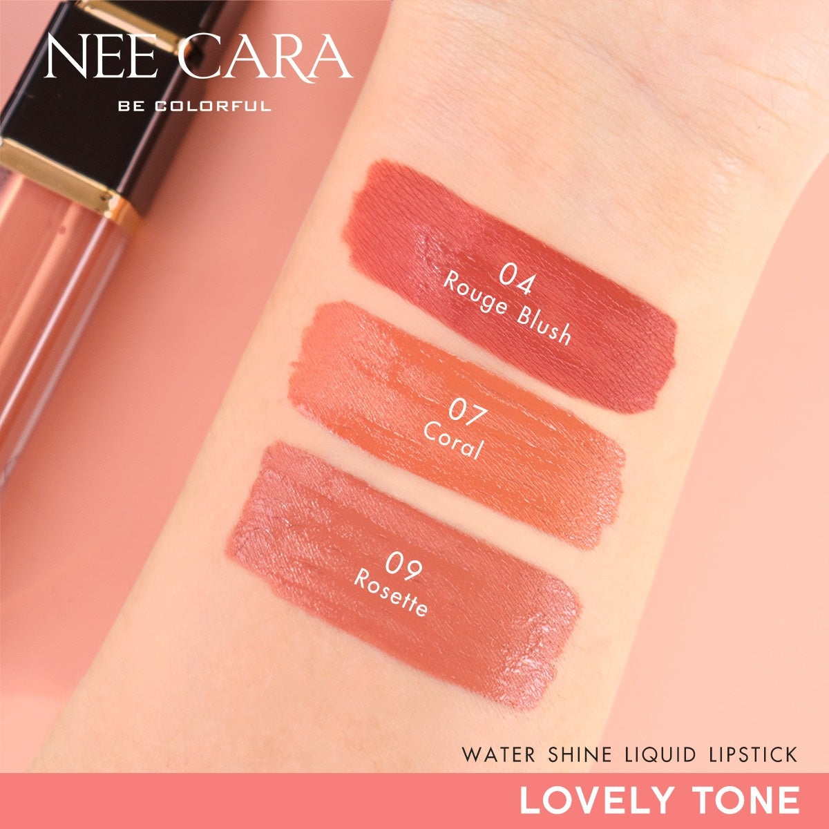 Nee Cara Water Shine Liquid Lipstick #N976 : neecara ลิป จุ่ม