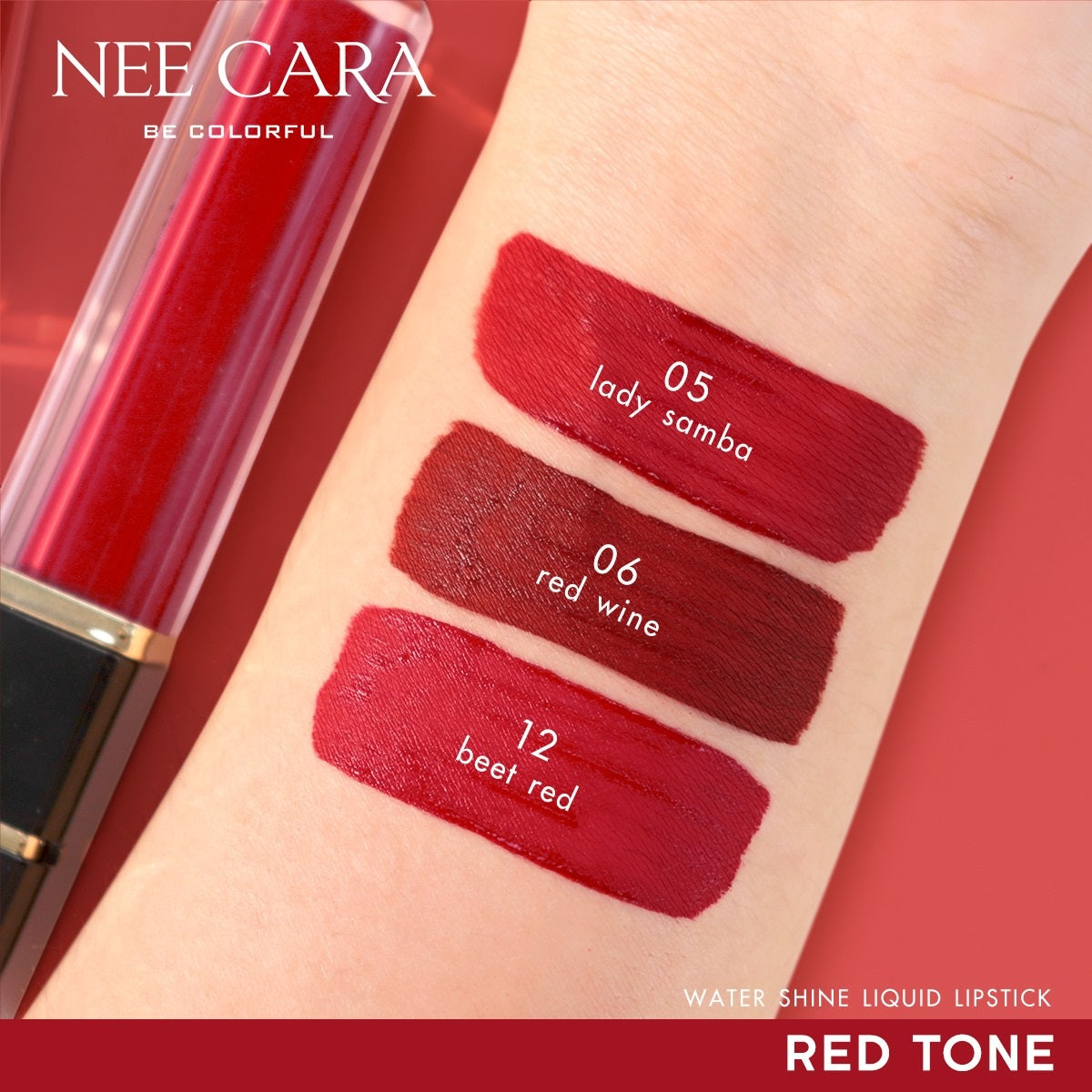 Nee Cara Water Shine Liquid Lipstick #N976 : neecara ลิป จุ่ม