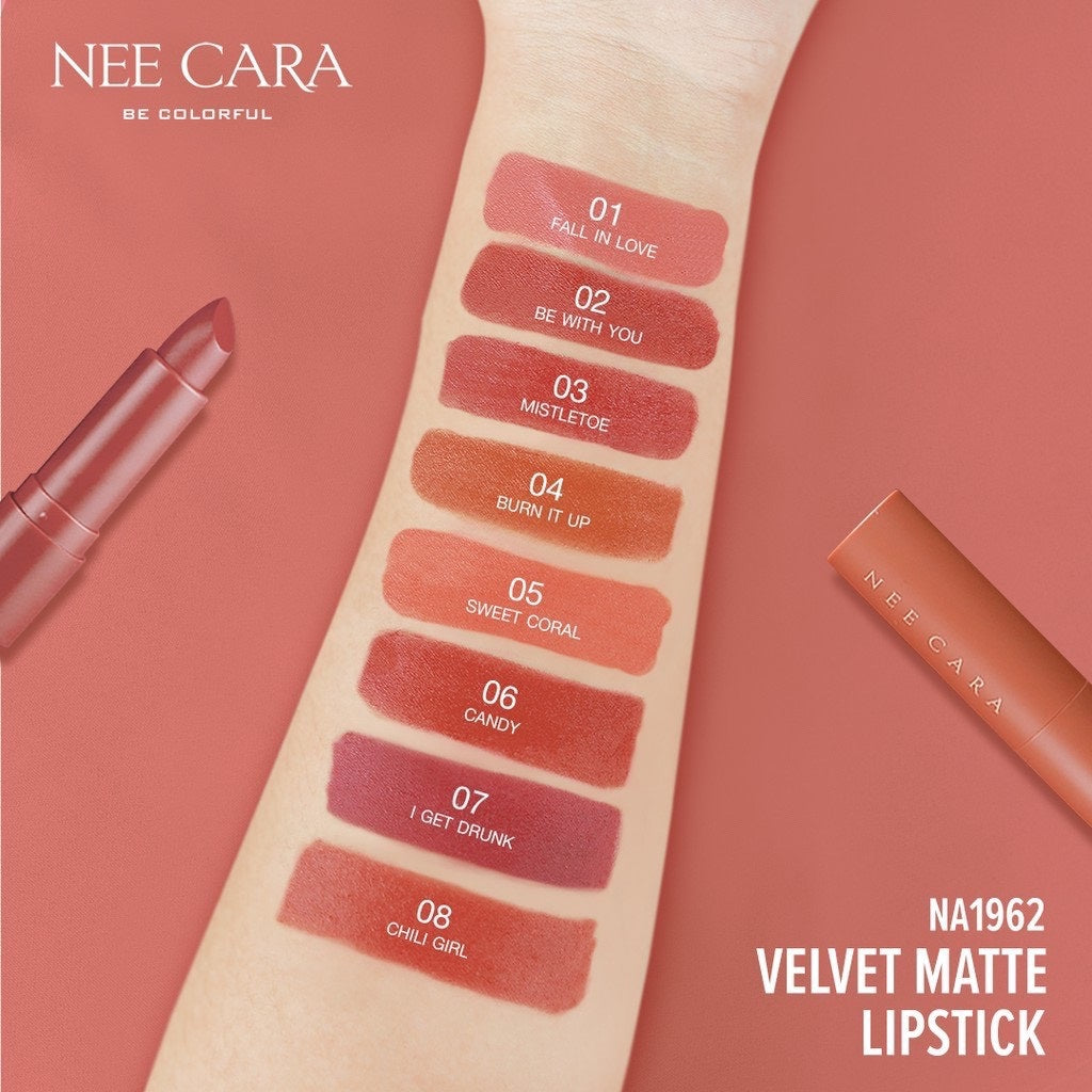 Nee Cara Velvet Matte Lipstick #NA1962 : neecara นีคาร่า เวลเวท แมท ลิปสติก