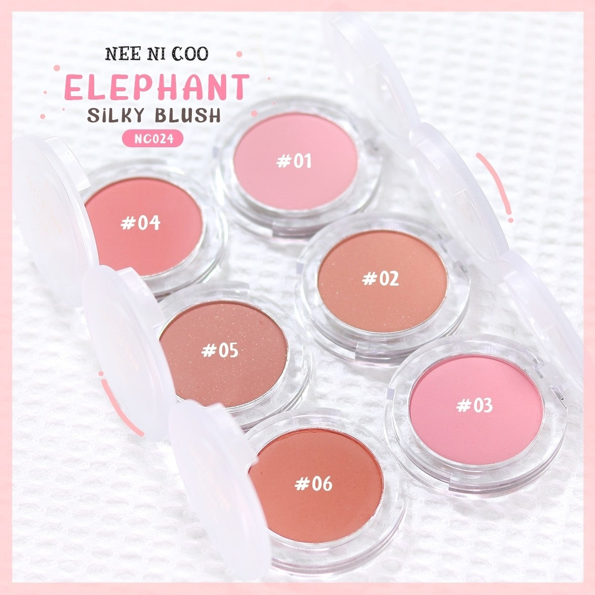 Nee Cara Nee Ni Coo Elephant Silky Blush #NC024 : neecara นีคาร่า นี นิ โค เอลิเฟนท์ ซิลค์กี้ บลัช ปัดแก้ม x 1ชิ้น