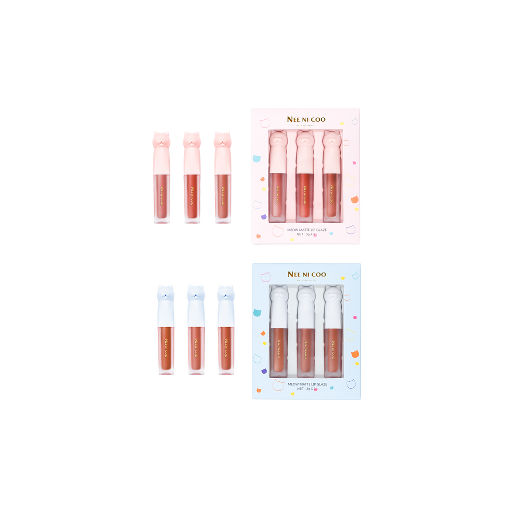 Nee Cara Meow Matte Lip Glaze Set #NC08 : neecara ลิป เซ็ต