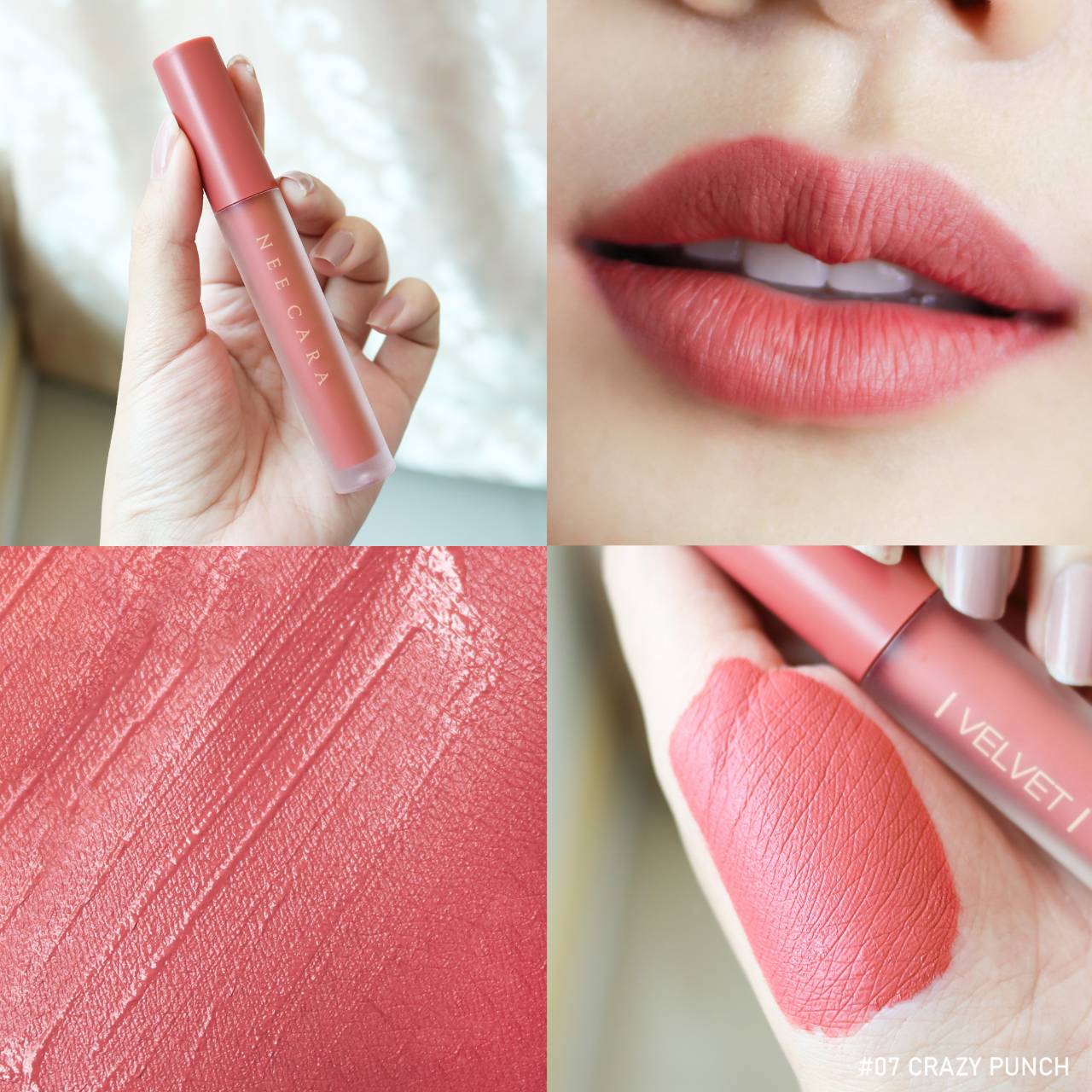 Nee Cara Velvet Matte Lip Glaze #NA1961 : neecara นีคาร่า เวลเวท แมท ลิป เกรซ