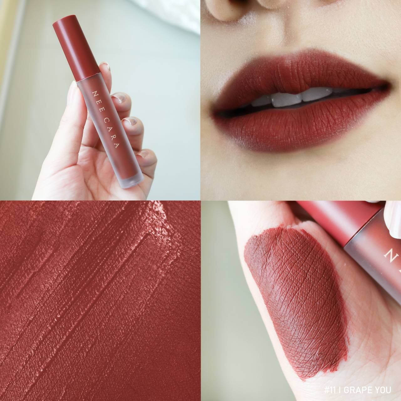 Nee Cara Velvet Matte Lip Glaze #NA1961 : neecara นีคาร่า เวลเวท แมท ลิป เกรซ