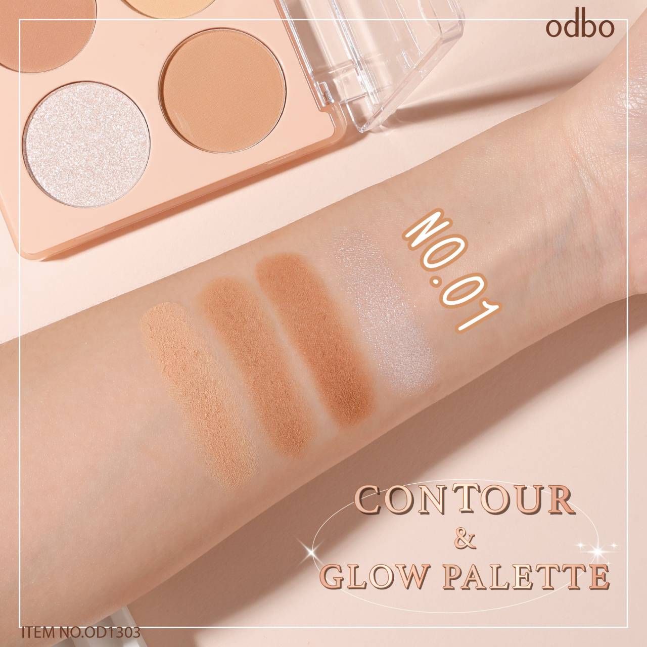 Odbo Contour & Glow Palette #OD1303 : โอดีบีโอ คอนทัวร์ แอนด์ โกลว ไฮไลท์ พาเลท x 1 ชิ้น