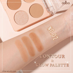 Odbo Contour & Glow Palette #OD1303 : โอดีบีโอ คอนทัวร์ แอนด์ โกลว ไฮไลท์ พาเลท x 1 ชิ้น