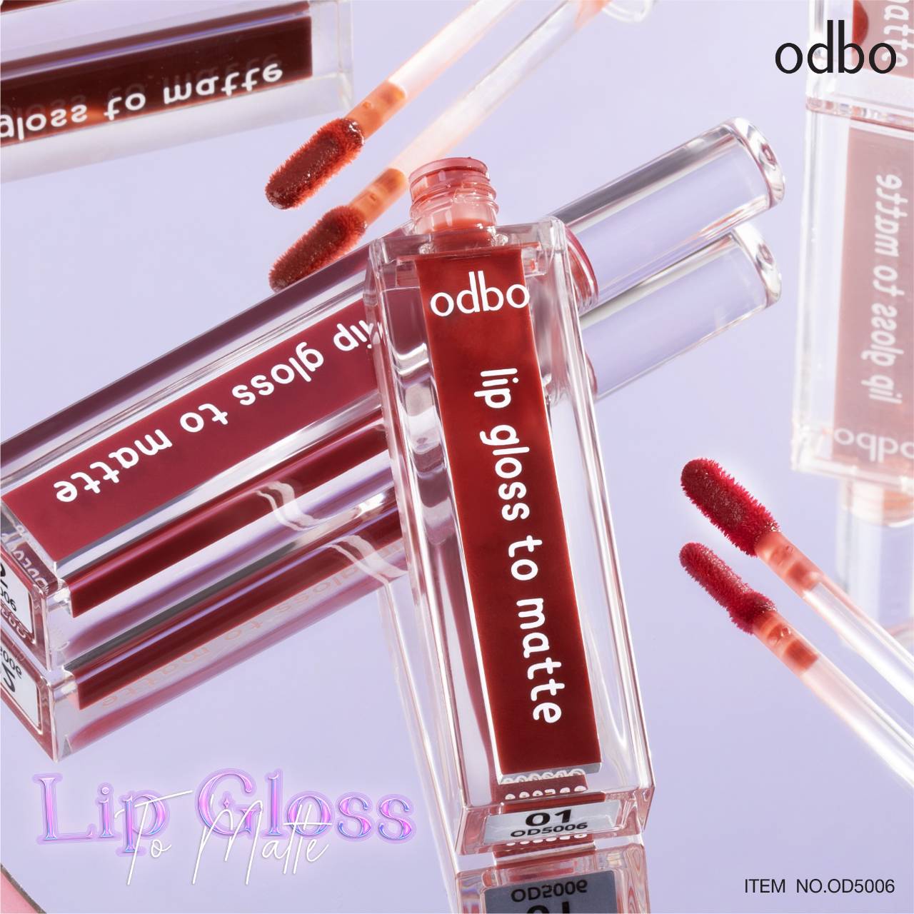 Odbo Lip Gloss To Matte #OD5006 : โอดีบีโอ ลิป กลอส ทู แมท ลิปจุ่ม ลิปกลอส