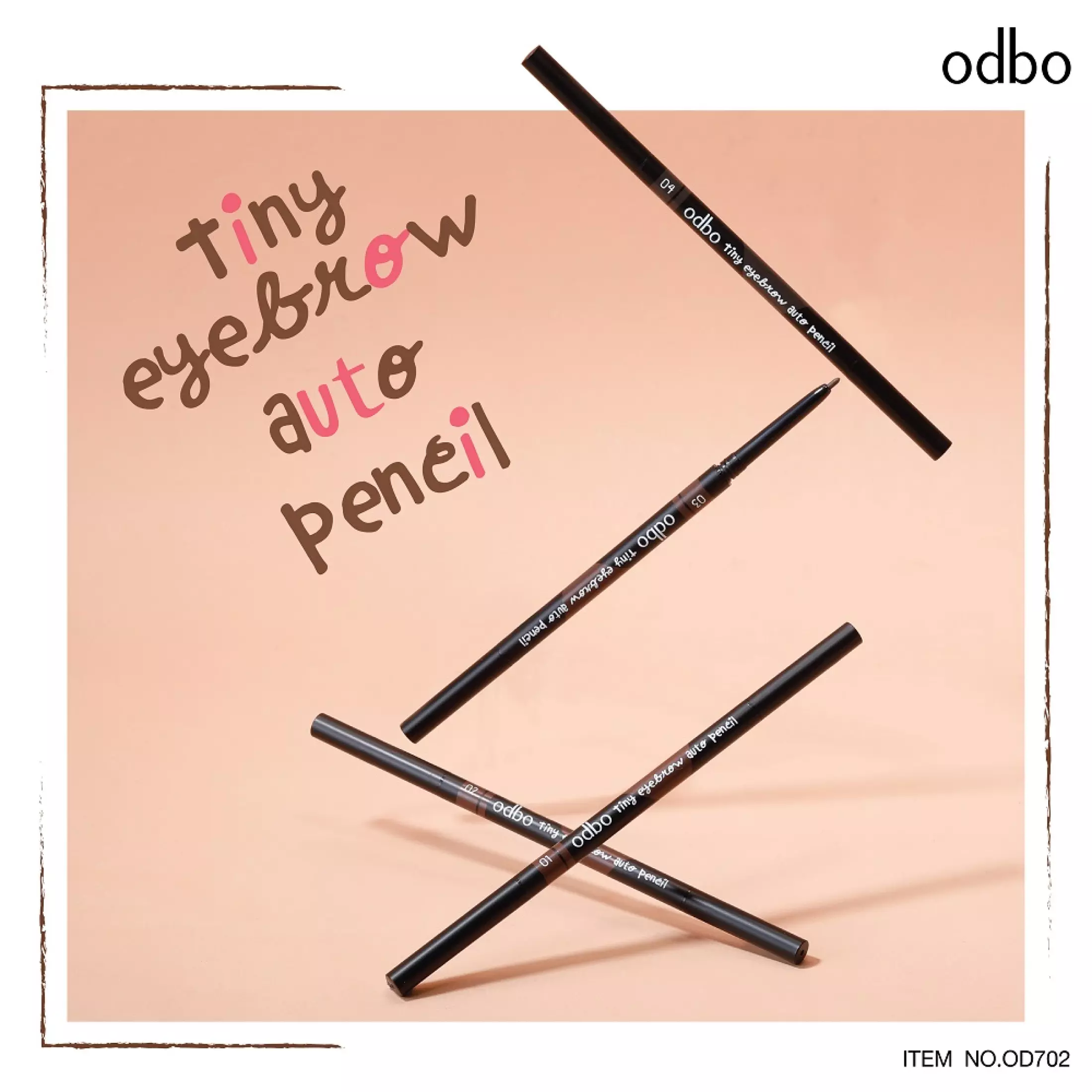 Odbo Tiny Eyebrow Auto Pencil #OD702 : โอดีบีโอ ไทนี่ อายบราว ออโต้ เพ็นซิล ดินสอเขียนคิ้ว