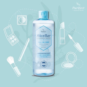 Purifect Micellar Cleansing Water All in one 400ml : พูลิเฟ็ค ไมเซลล่า คลีนซิ่ง วอเตอร์ เช็ดเครื่องอาง