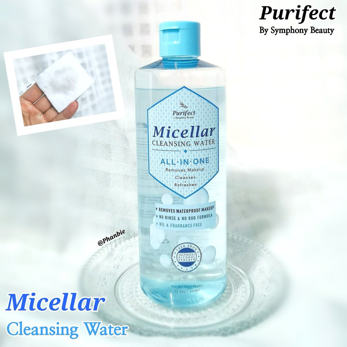 Purifect Micellar Cleansing Water All in one 400ml : พูลิเฟ็ค ไมเซลล่า คลีนซิ่ง วอเตอร์ เช็ดเครื่องอาง